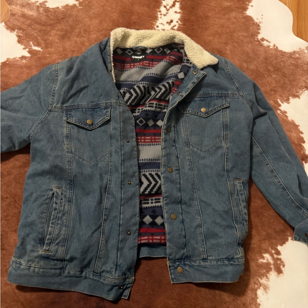 Hooey denim jacket Aztec inside size extra large